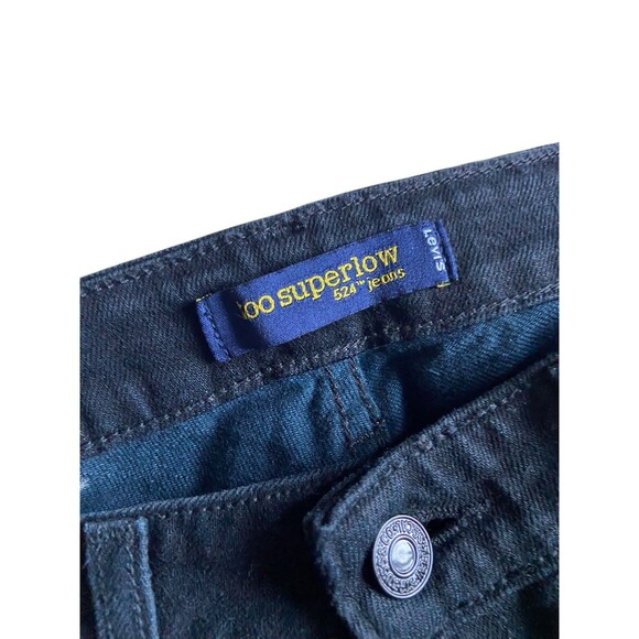 Levis 524 Too Superlow Skinny Jeans Womens Size 5 Black Low Rise Indie Sleaze - Picture 5 of 9